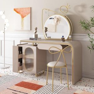 Swan Dressing Table, Gold