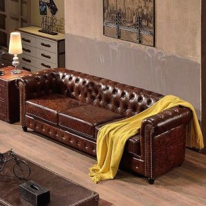 Vintage Chesterfield Three Seater Sofa