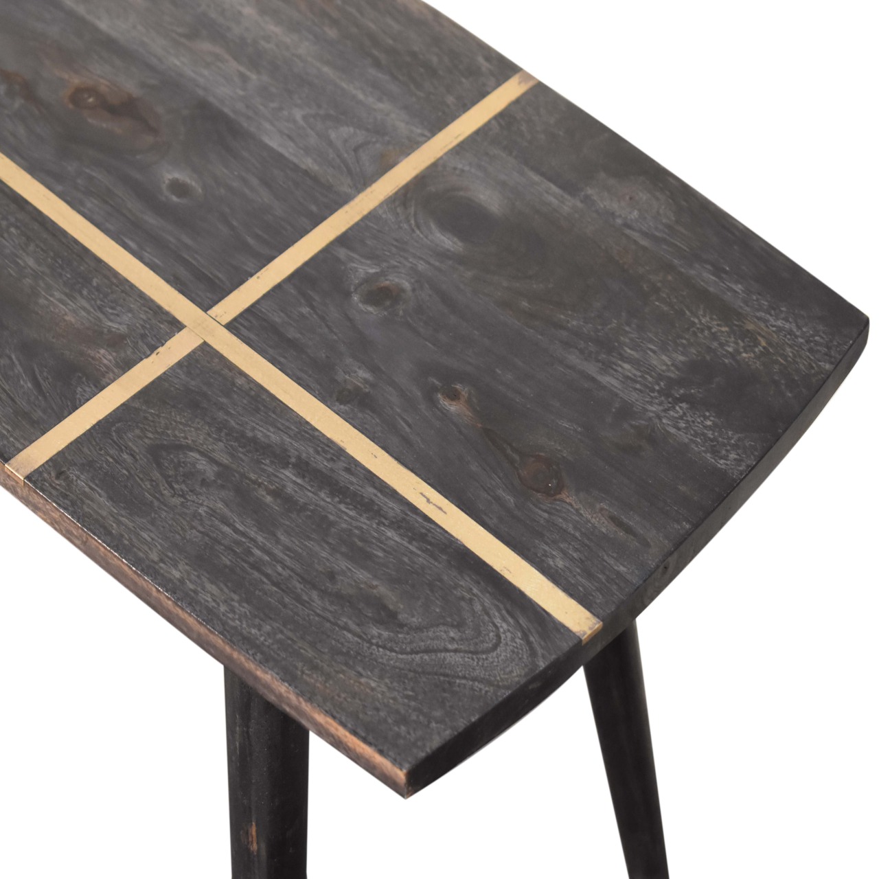 Ash Black Brass Inlay Coffee Table - Image 4