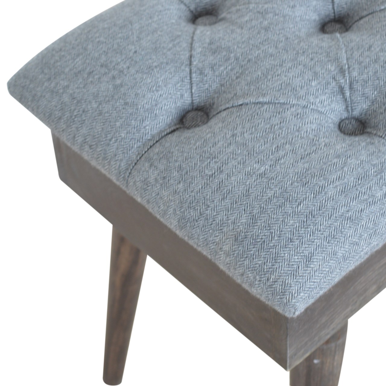Black Tweed Storage Bench - Image 2