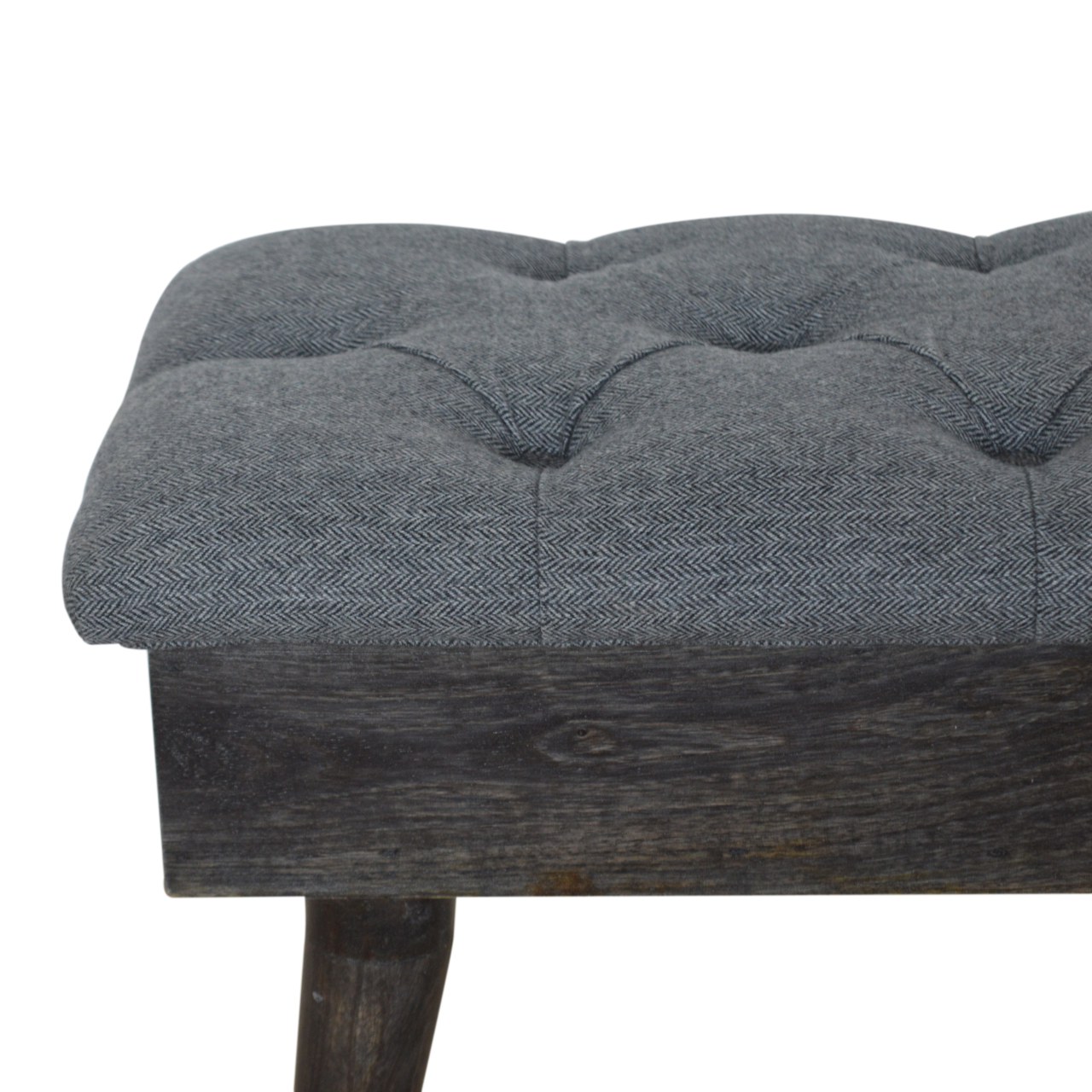 Black Tweed Storage Bench - Image 7