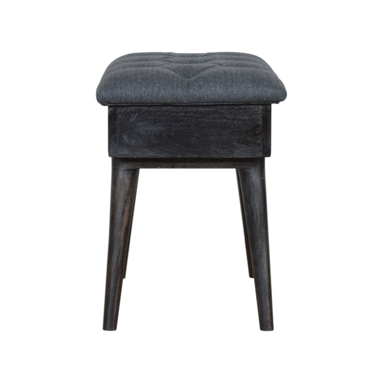 Black Tweed Storage Bench - Image 8