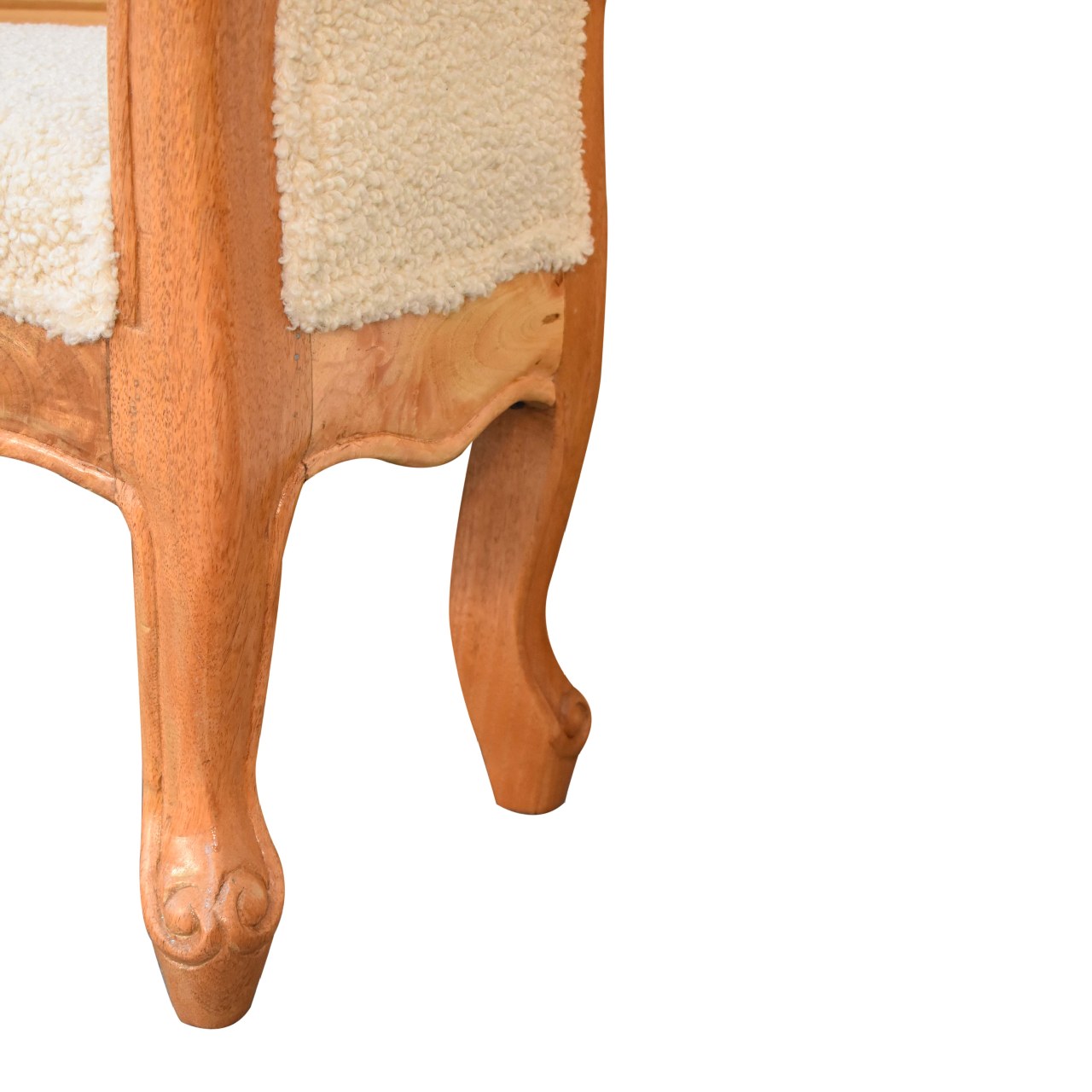 Cream Boucle French Style Bench - Image 8