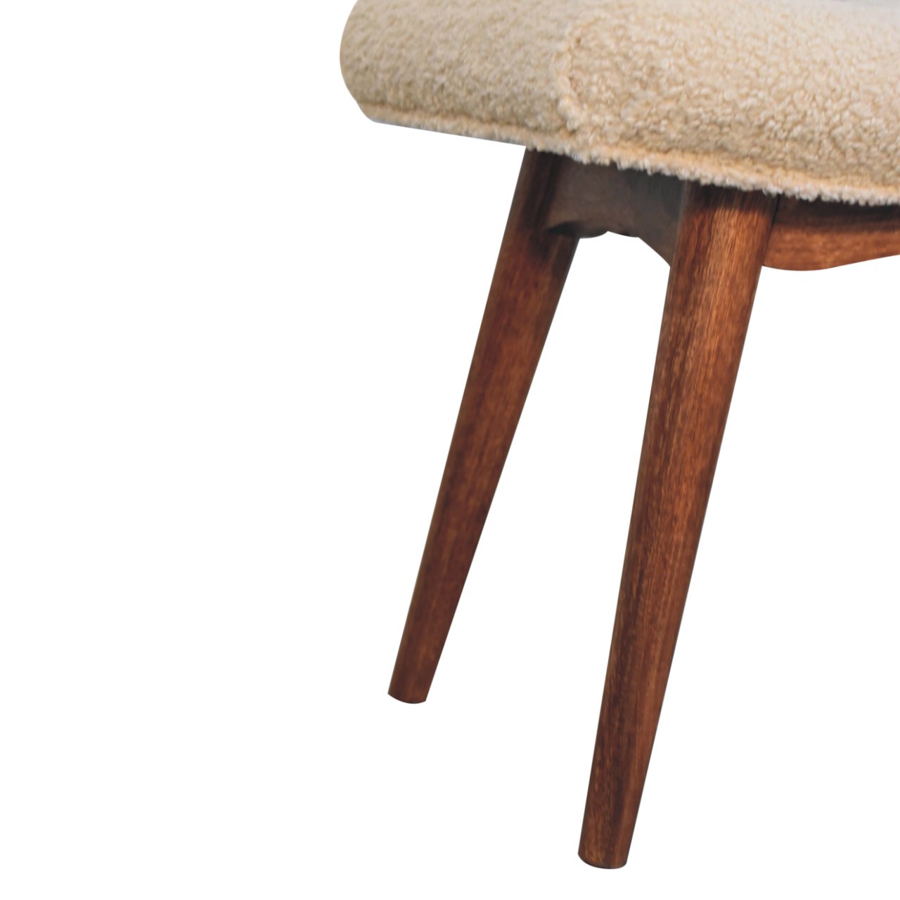 Honey Caramel Boucle Cream Curved Bench - Image 7