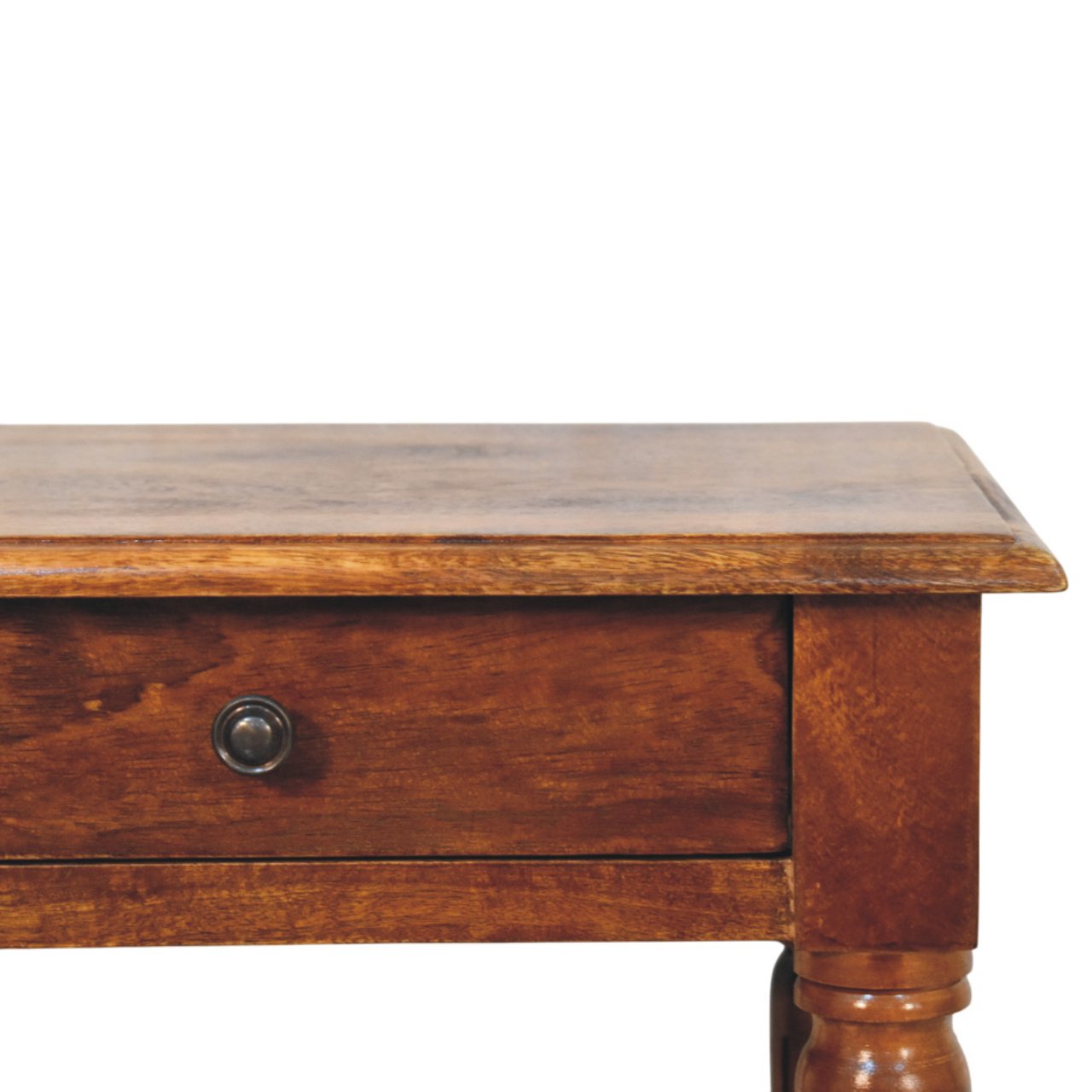 Turned Legs Chestnut 1 Drawer Side Table - Image 3