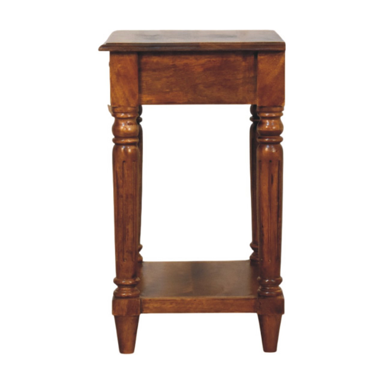 Turned Legs Chestnut 1 Drawer Side Table - Image 7