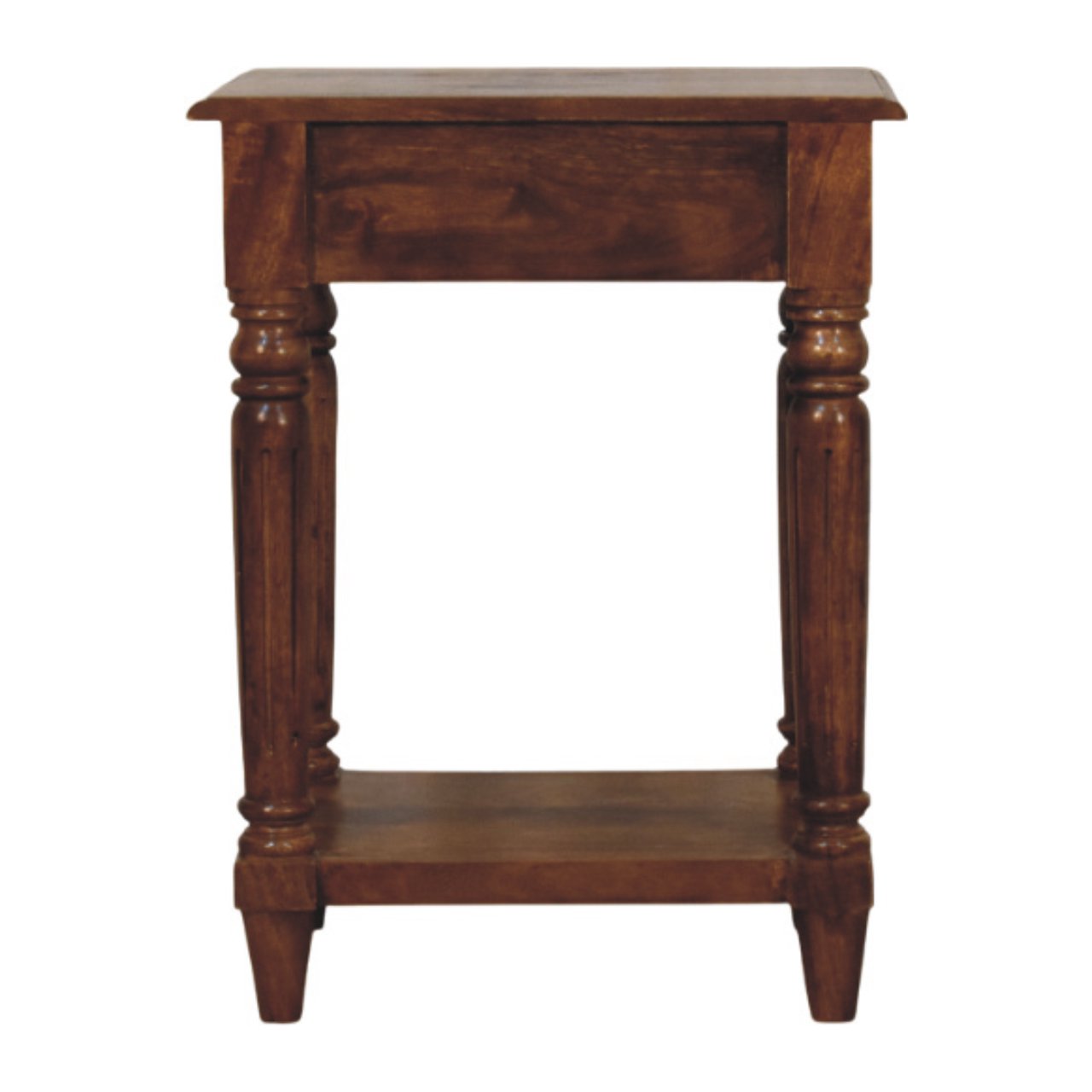Turned Legs Chestnut 1 Drawer Side Table - Image 8