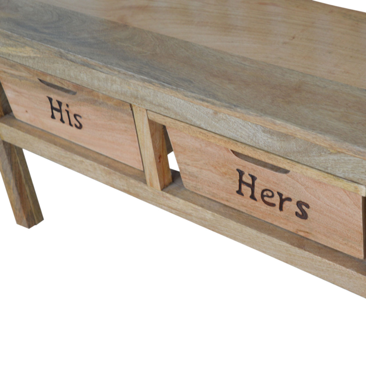His & Hers Carved Storage Bench - Image 13