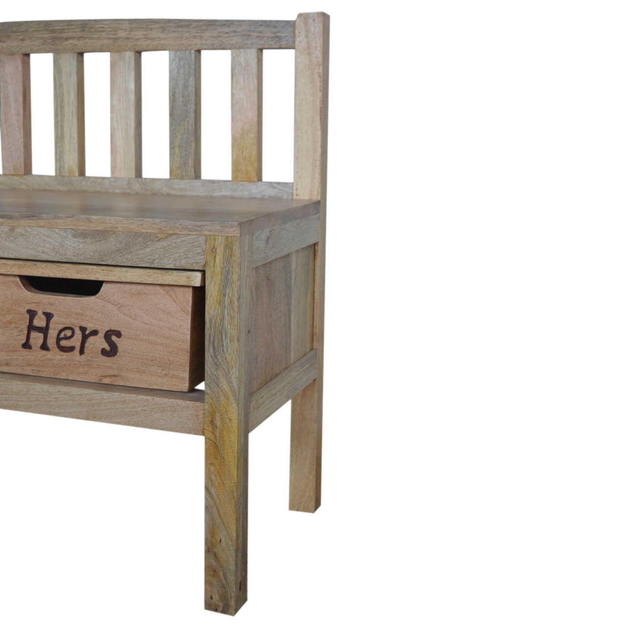His & Hers Carved Storage Bench - Image 12