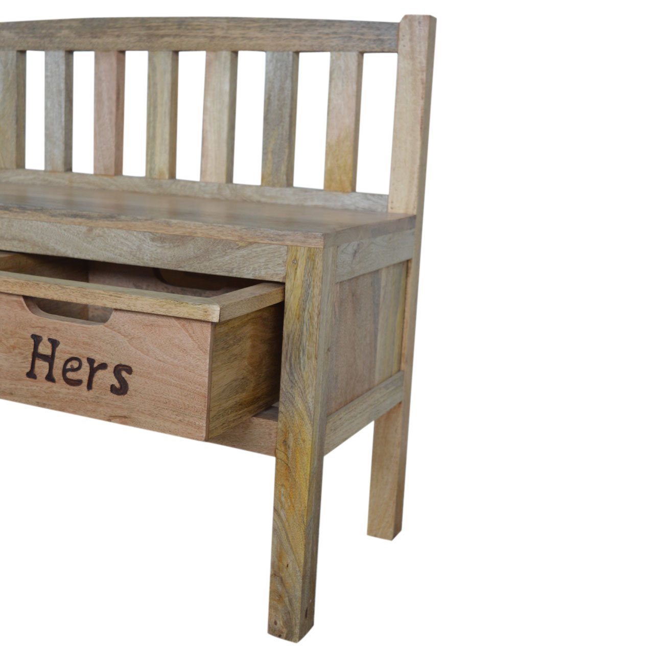 His & Hers Carved Storage Bench - Image 10
