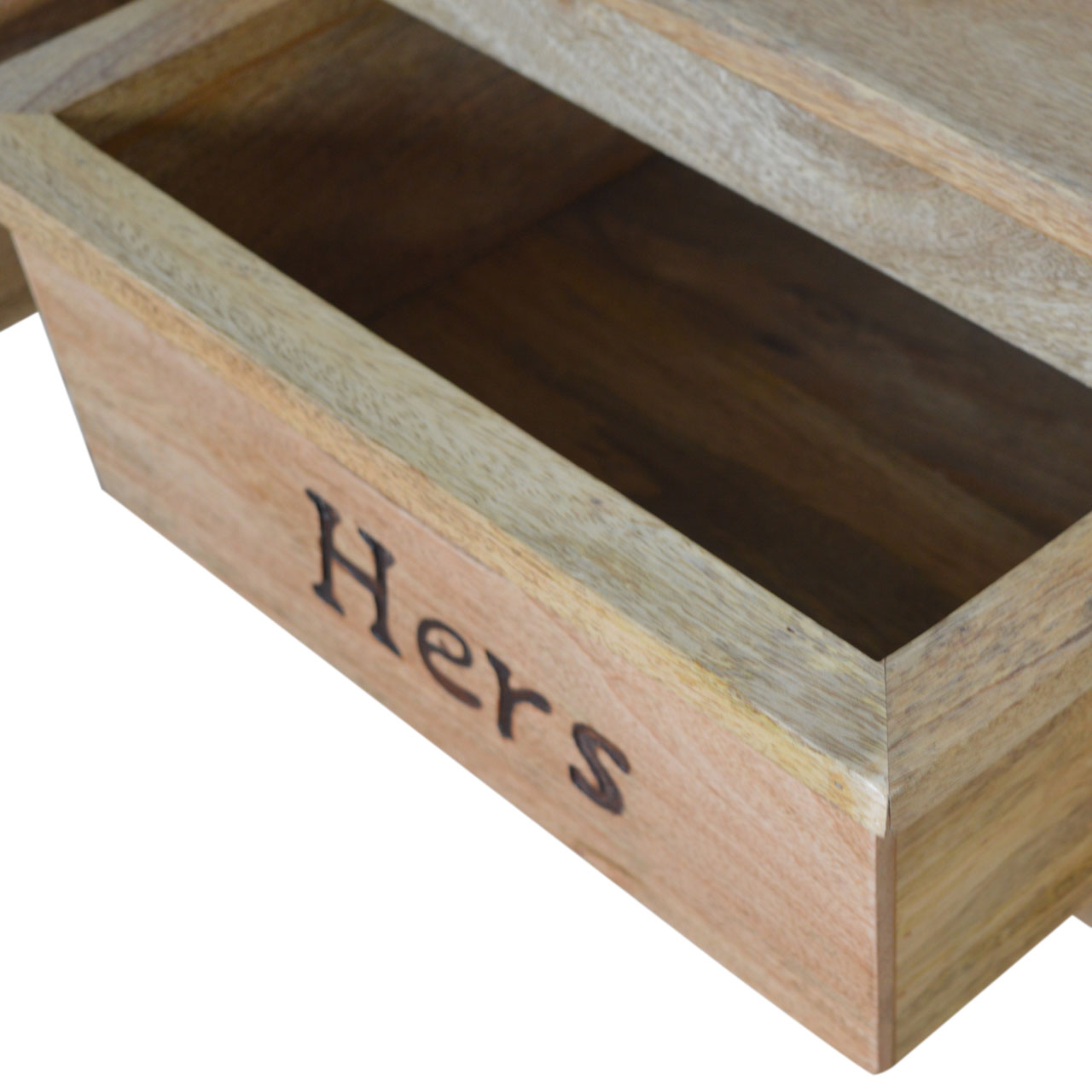 His & Hers Carved Storage Bench - Image 15