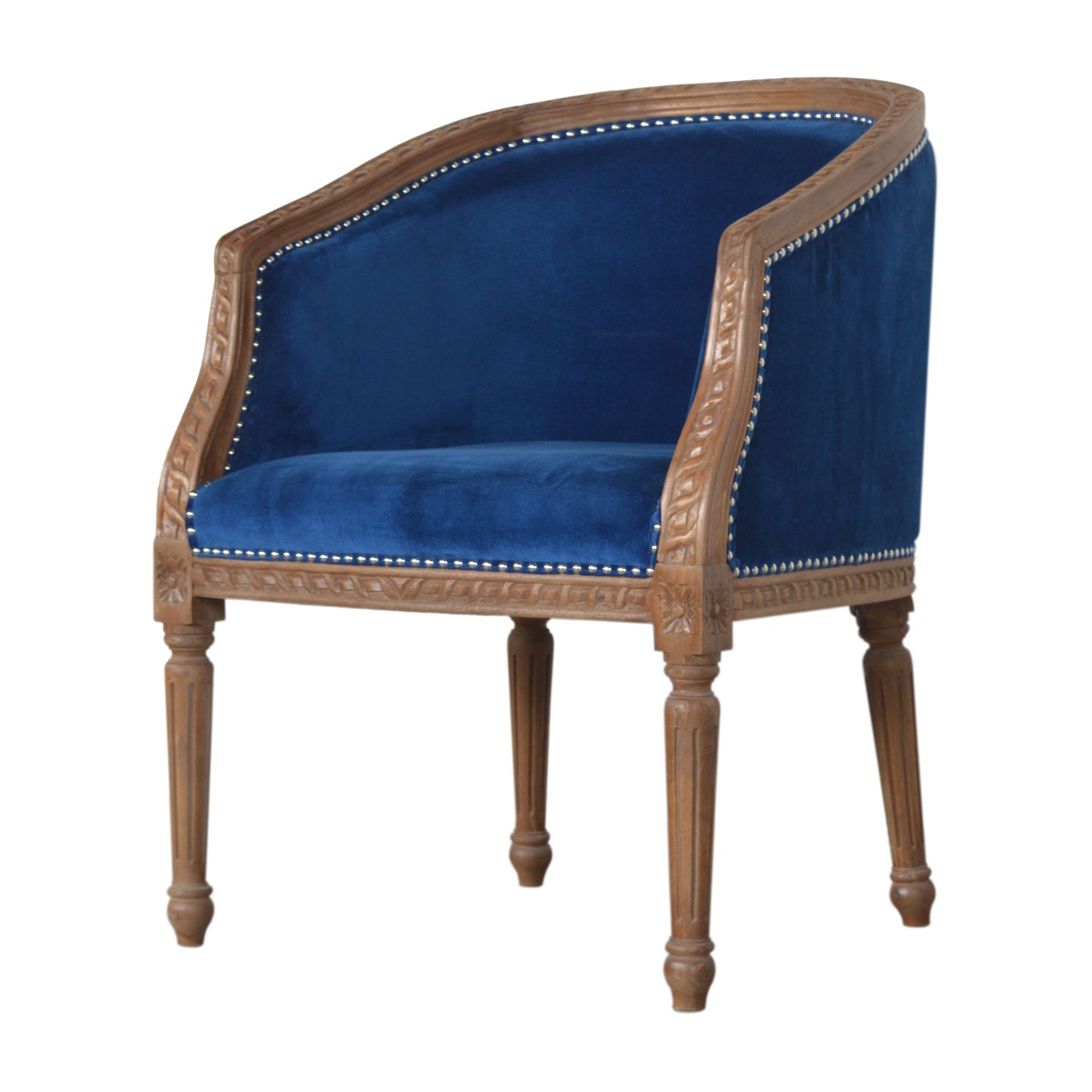 Royal Blue Velvet Occasional Chair - Image 2