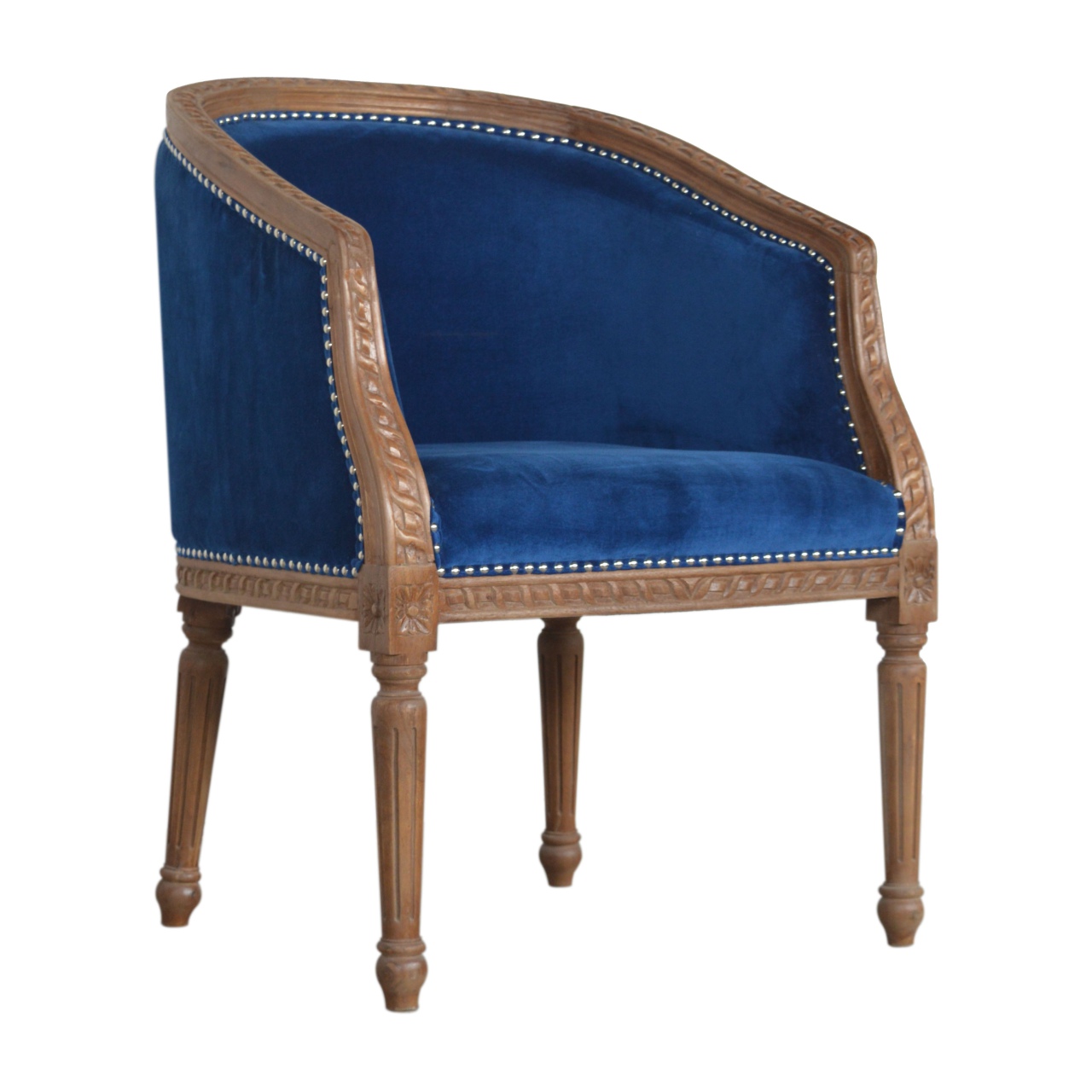 Royal Blue Velvet Occasional Chair - Image 3