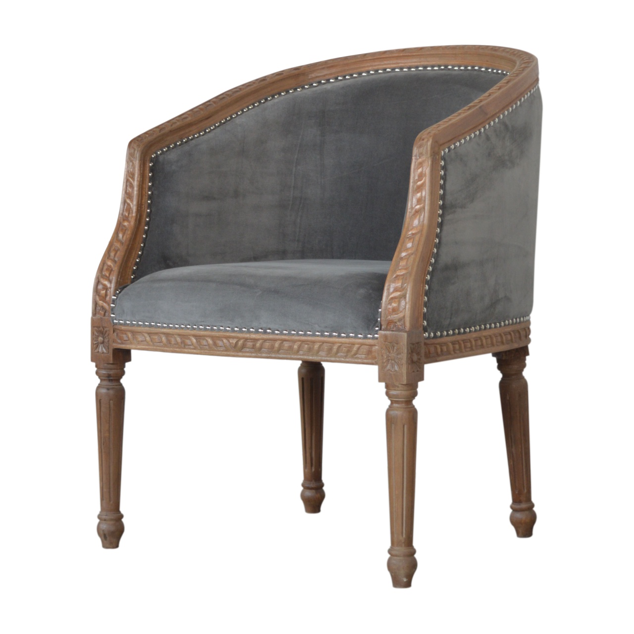 Grey Velvet Occasional Chair - Image 2