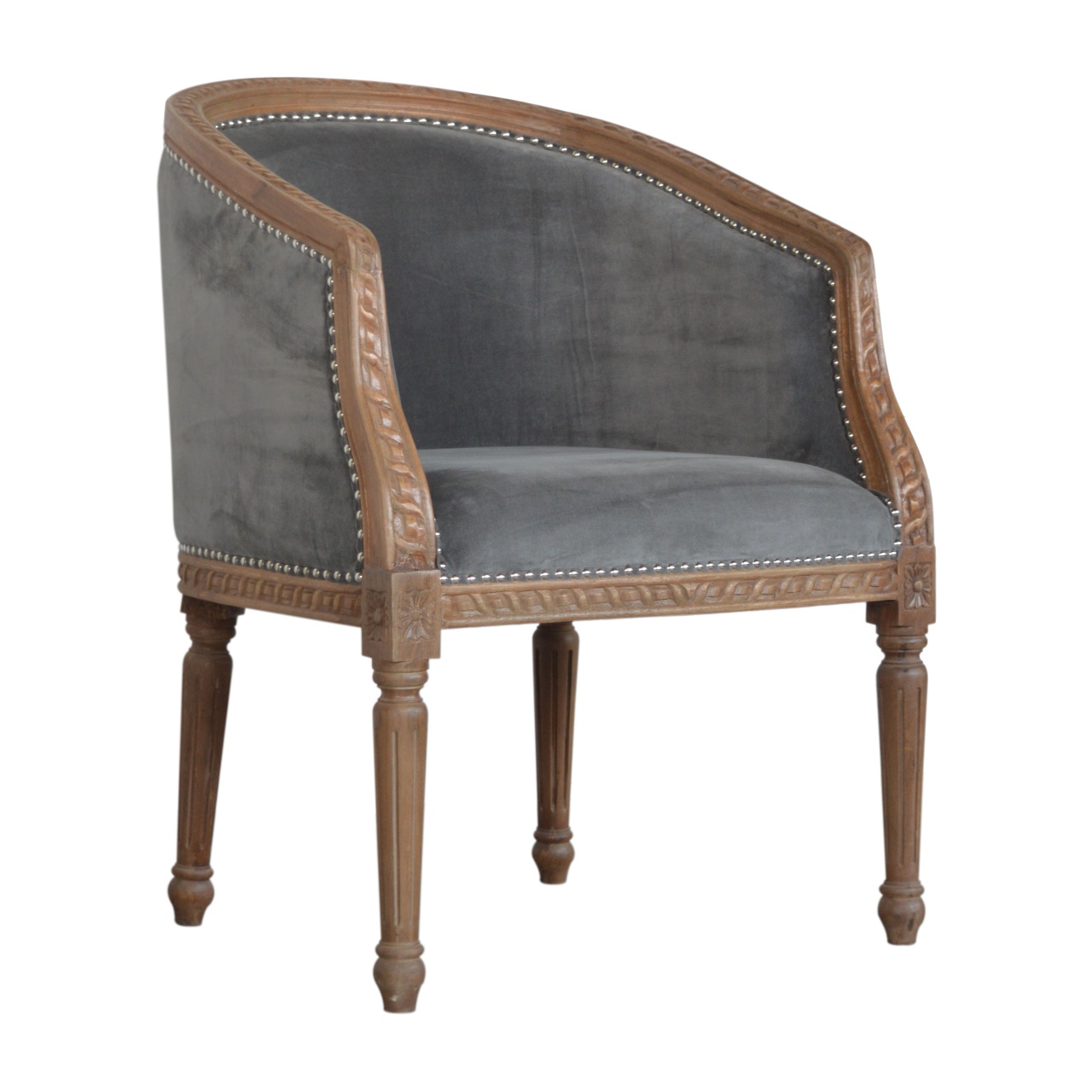 Grey Velvet Occasional Chair - Image 3