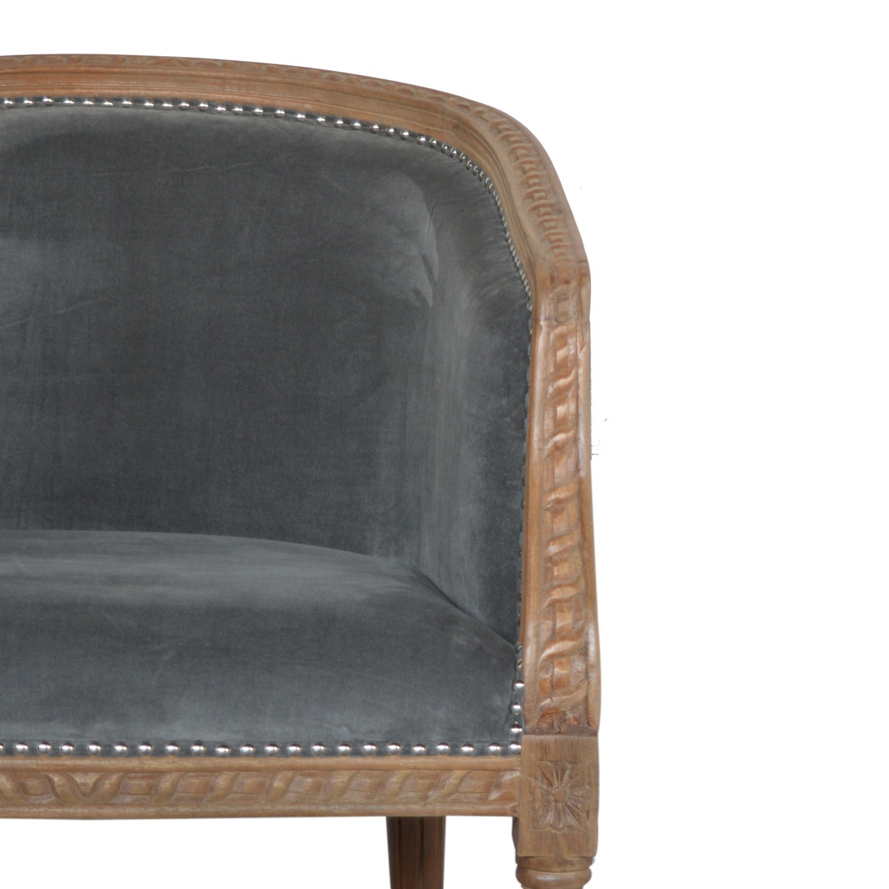 Grey Velvet Occasional Chair - Image 4