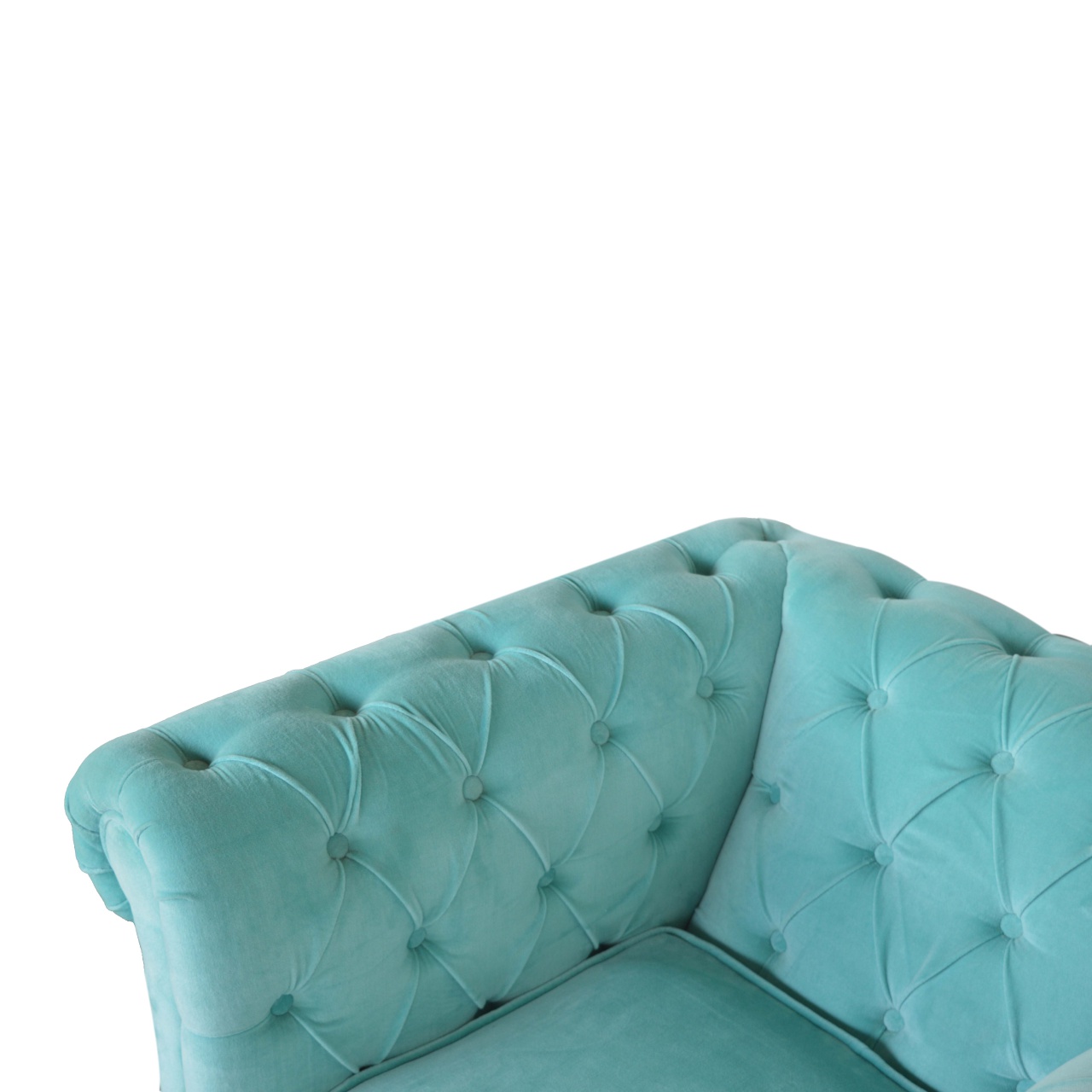 Aqua Velvet Chesterfield Armchair - Image 7