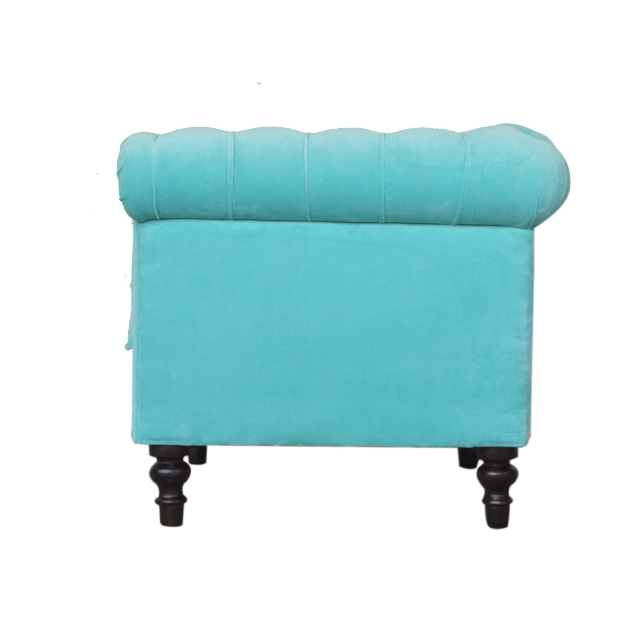 Aqua Velvet Chesterfield Armchair - Image 8