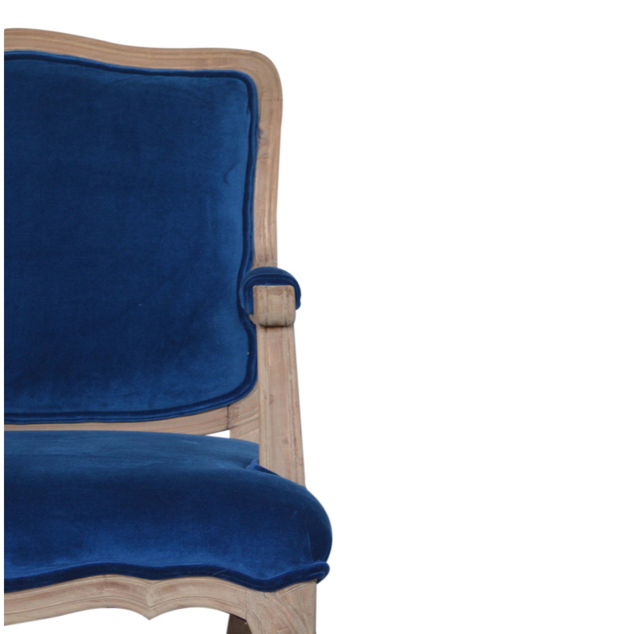 Royal Blue Velvet French Chair - Image 4