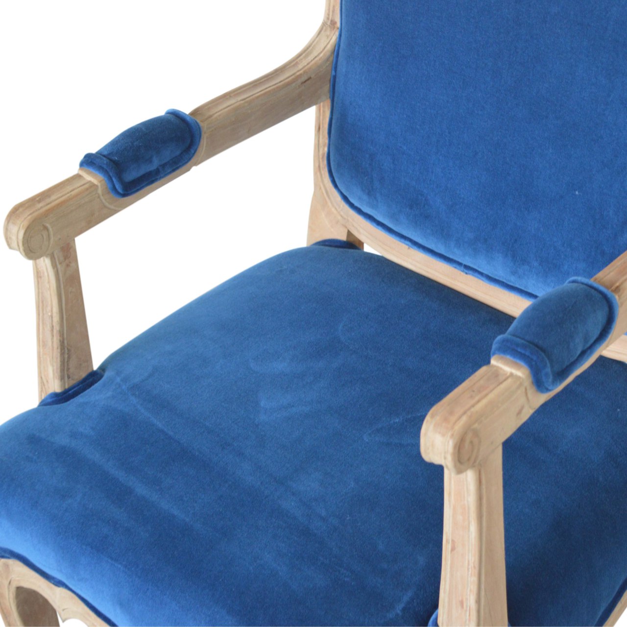 Royal Blue Velvet French Chair - Image 5