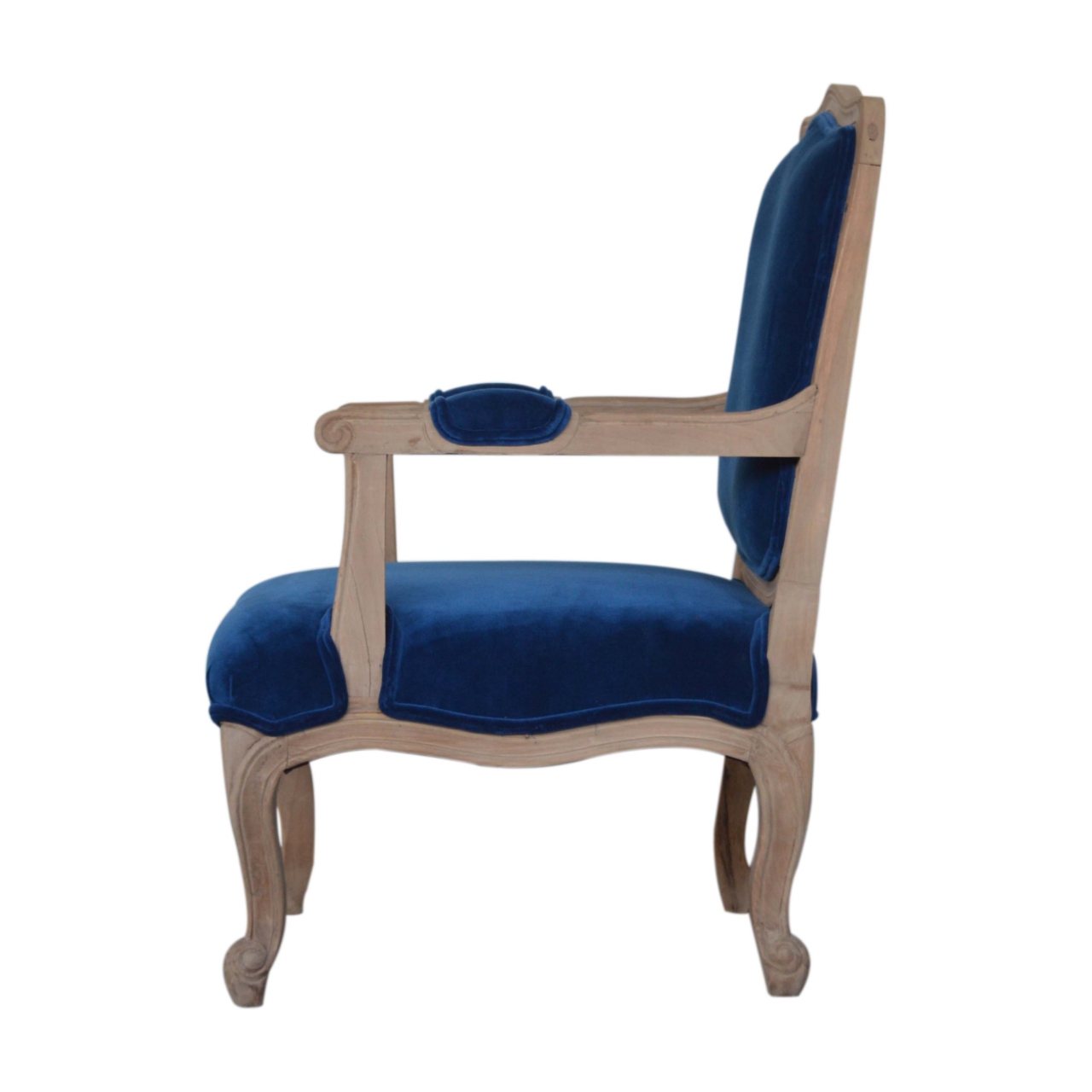 Royal Blue Velvet French Chair - Image 8