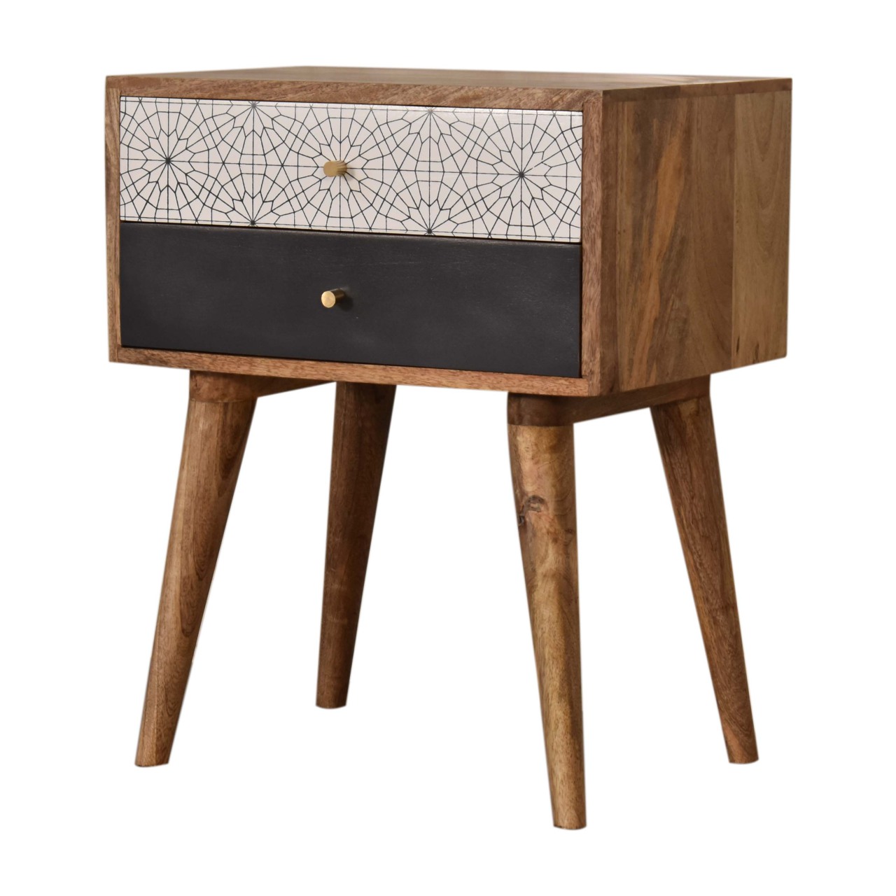 Black Patterned Bedside - Image 2