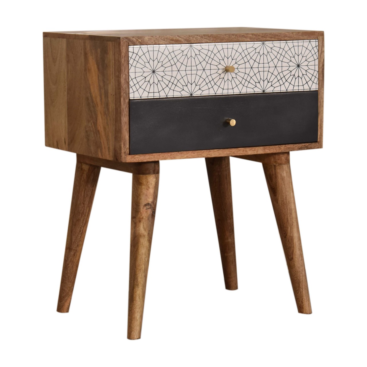 Black Patterned Bedside - Image 3