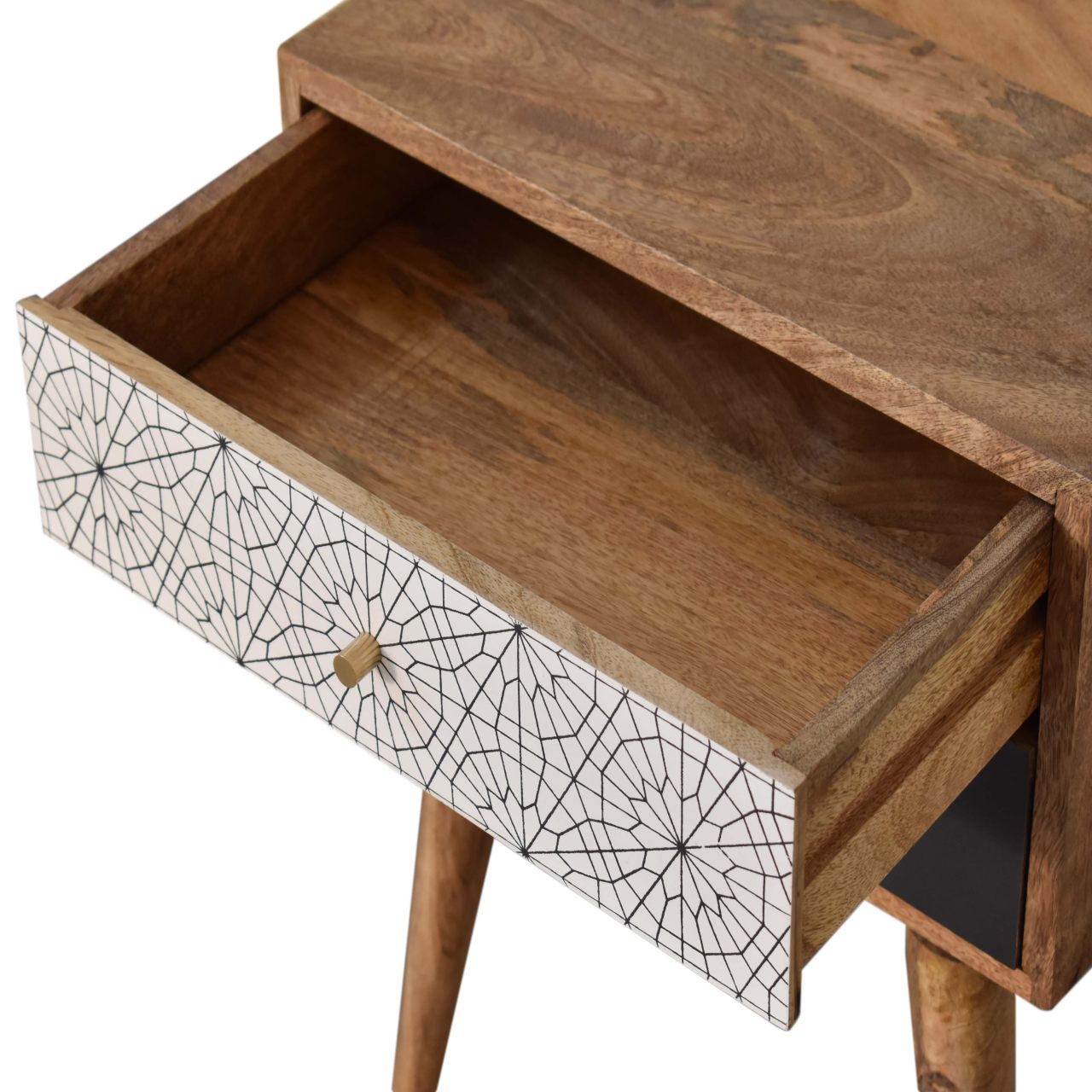 Black Patterned Bedside - Image 5