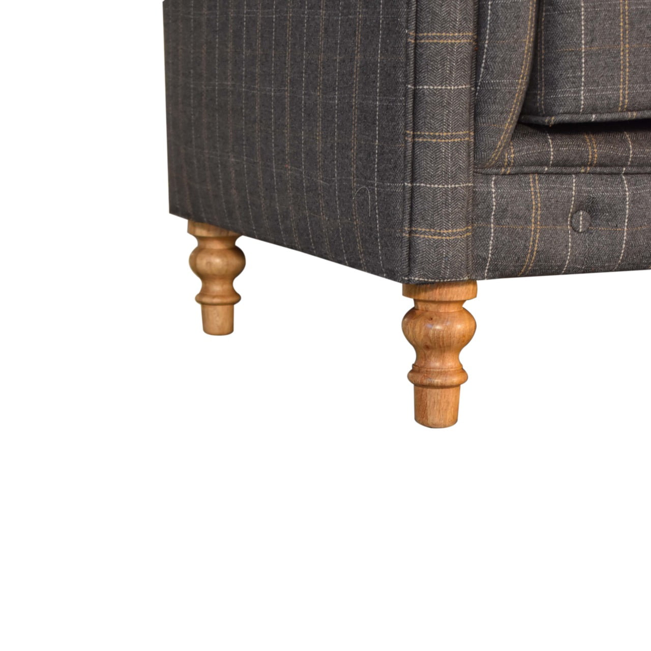 Pewter Tweed 2 Seat Chesterfield Sofa - Image 7