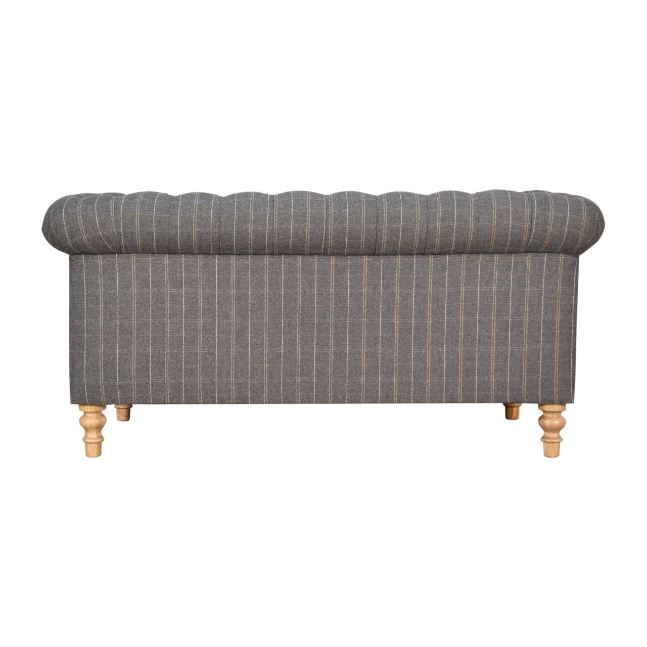 Pewter Tweed 2 Seat Chesterfield Sofa - Image 9