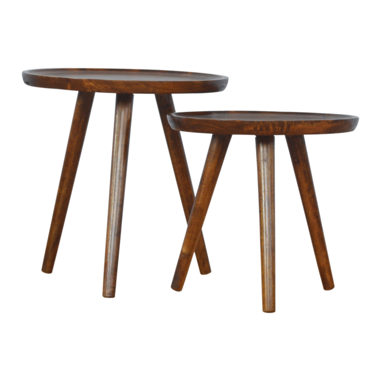 Chestnut Tray Nesting Stools - Image 3