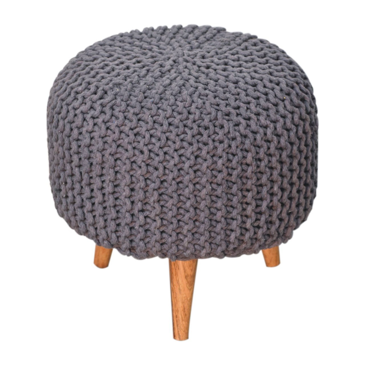 Keeva Grey Round Footstool - Image 2