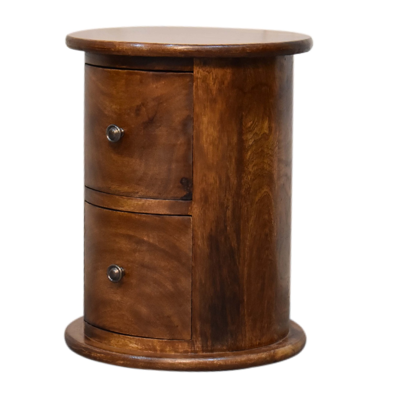 Mini Chestnut 2 Drawer Drum Chest - Image 3