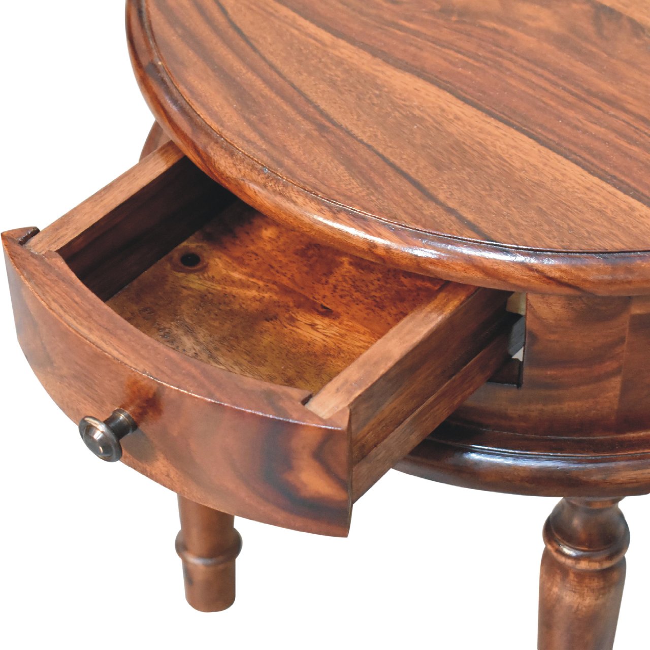 Honey finish Turned Leg Bedside - Image 5