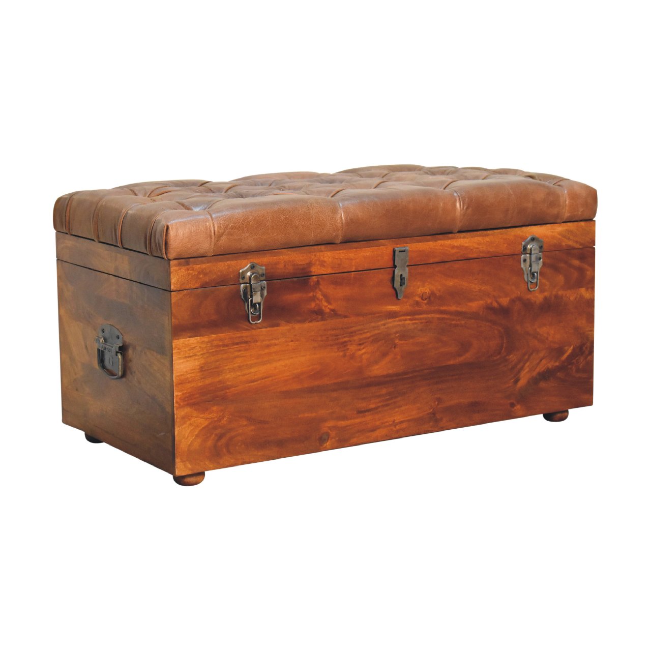 Buffalo Hide Chestnut Storage Trunk - Image 3