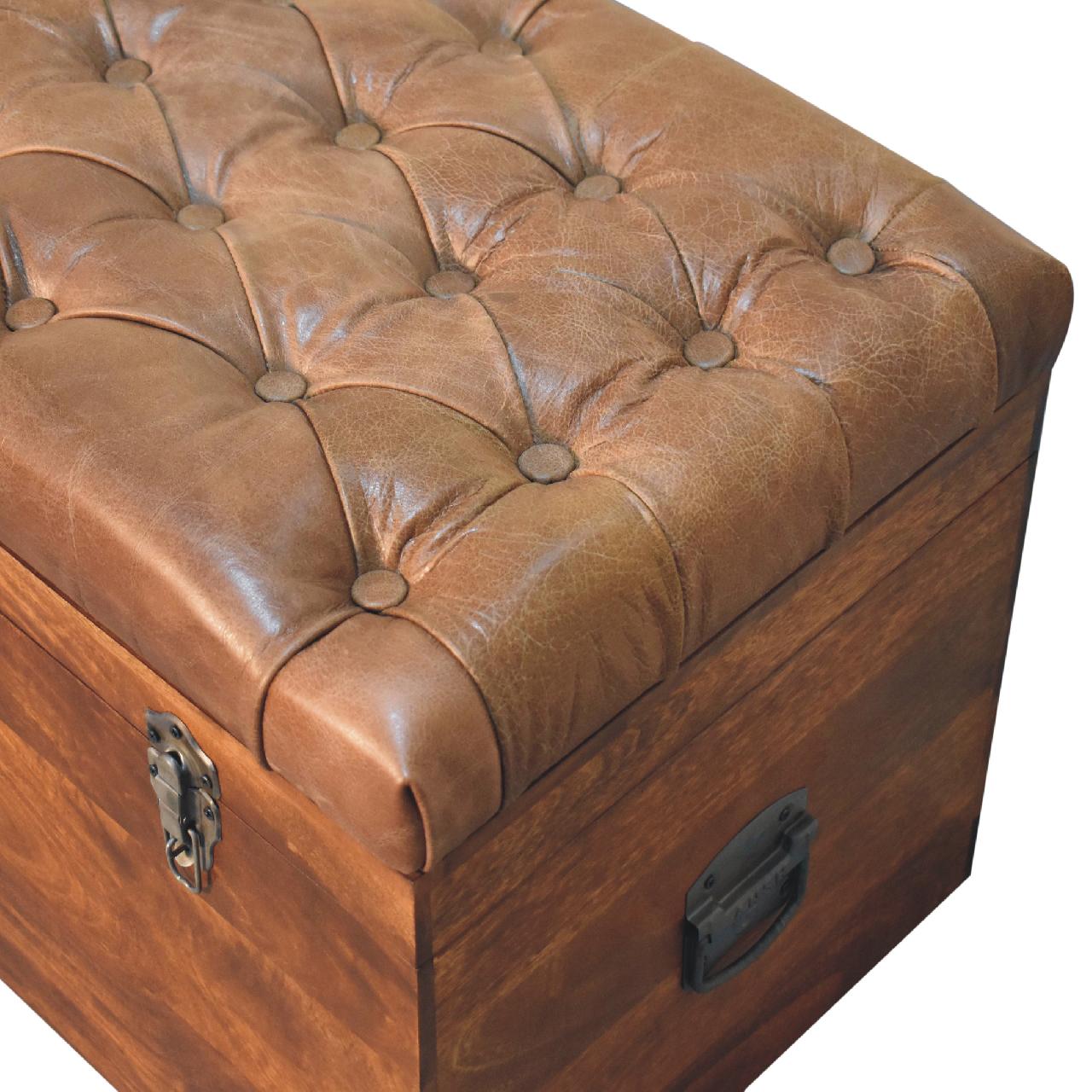 Buffalo Hide Chestnut Storage Trunk - Image 5