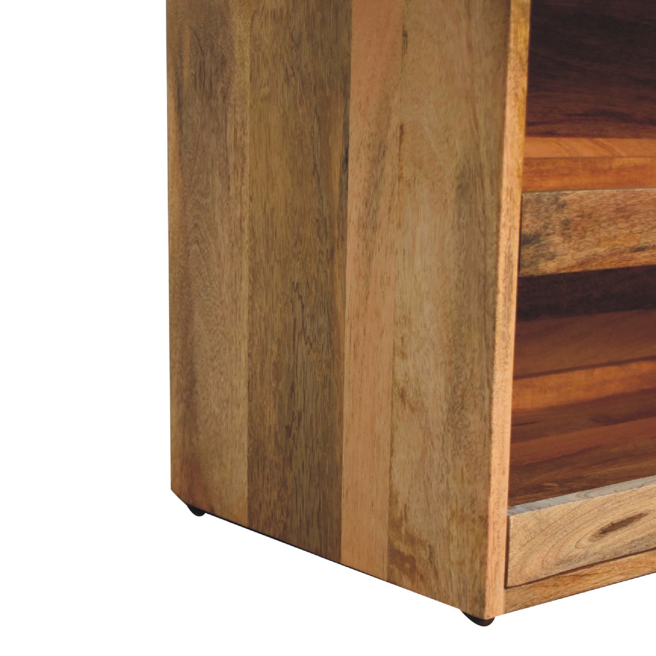 Buffalo Hide Pull out Oak-ish Shoe Storage Bench - Image 7