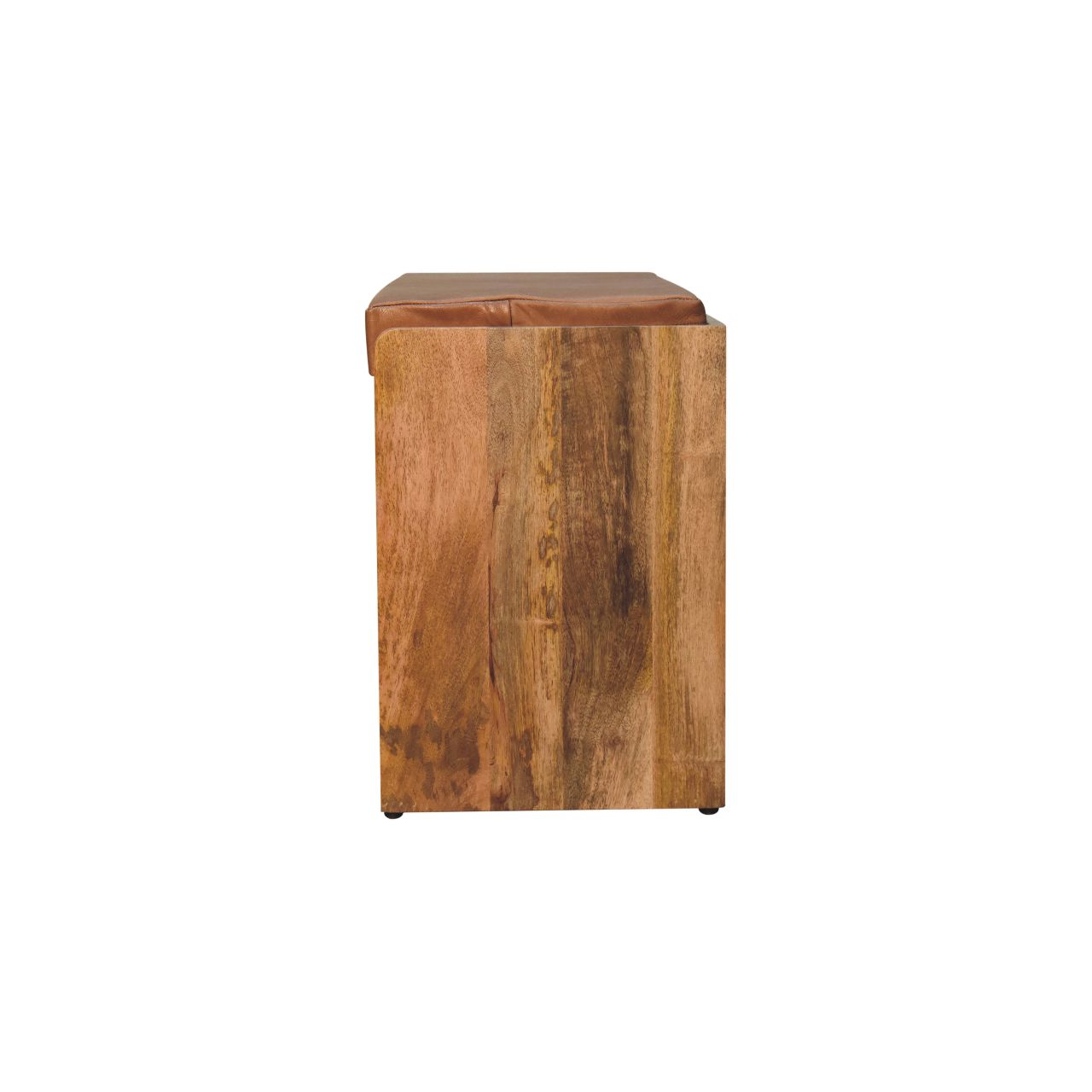 Buffalo Hide Pull out Oak-ish Shoe Storage Bench - Image 8