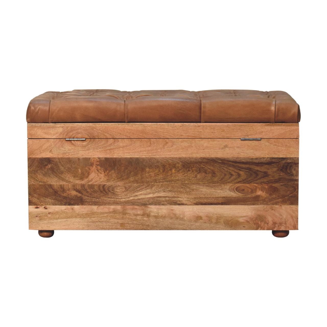 Buffalo Hide Oak-ish Storage Trunk - Image 10