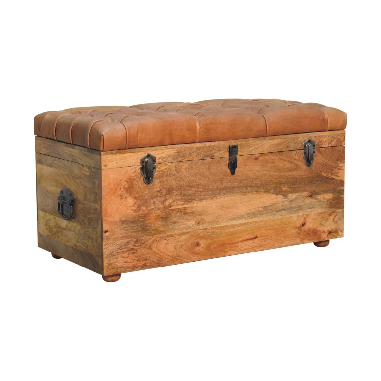 Buffalo Hide Oak-ish Storage Trunk - Image 3