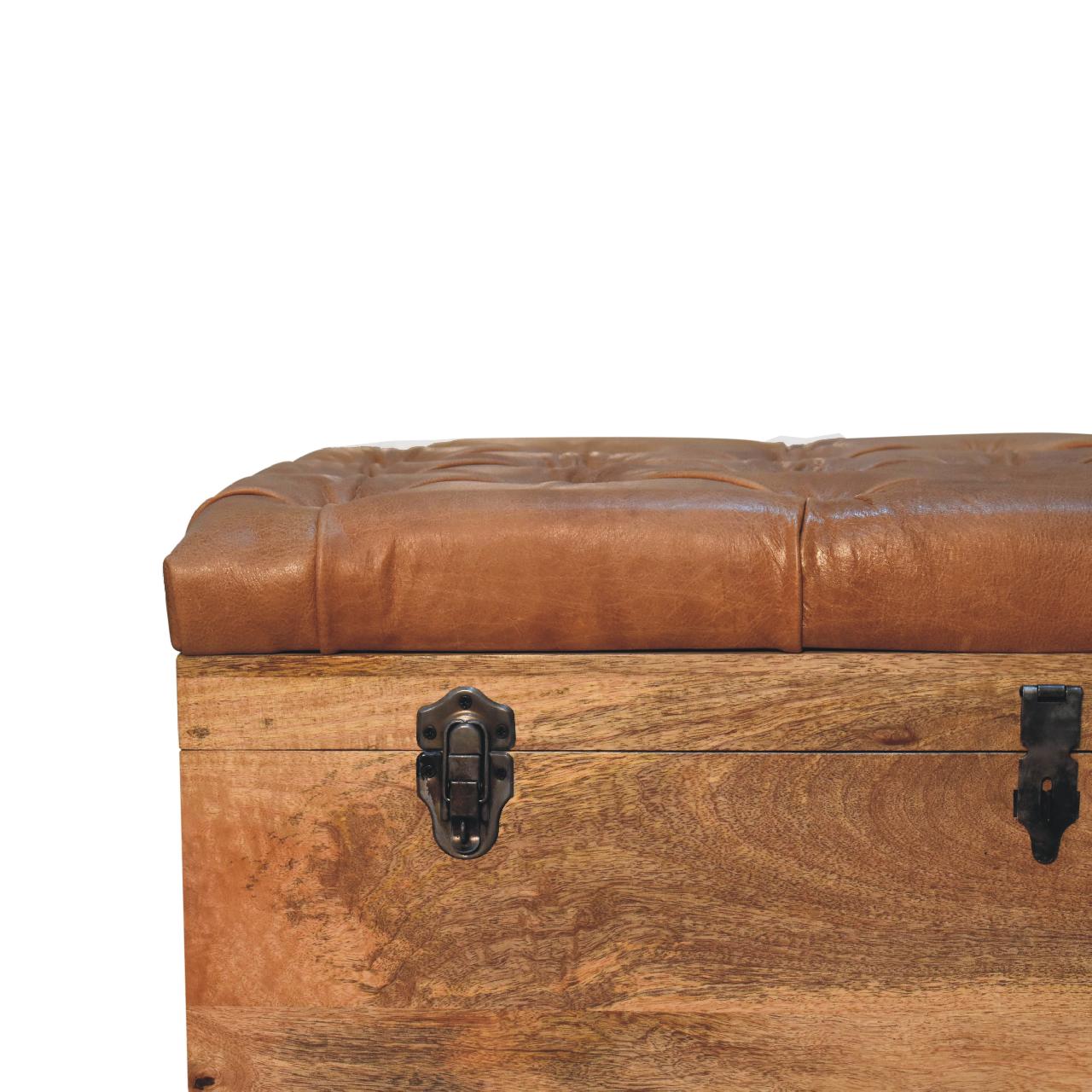 Buffalo Hide Oak-ish Storage Trunk - Image 4