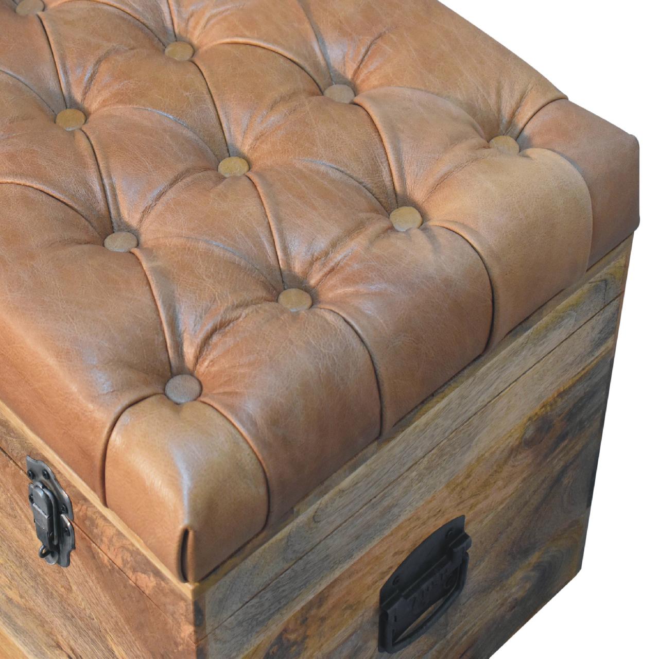 Buffalo Hide Oak-ish Storage Trunk - Image 5