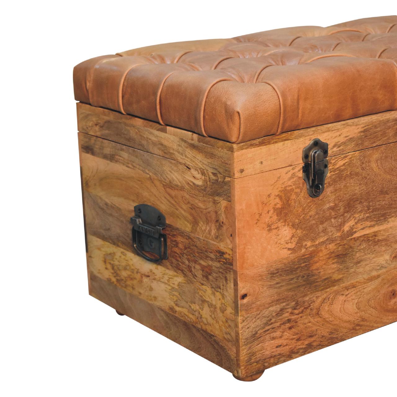 Buffalo Hide Oak-ish Storage Trunk - Image 6