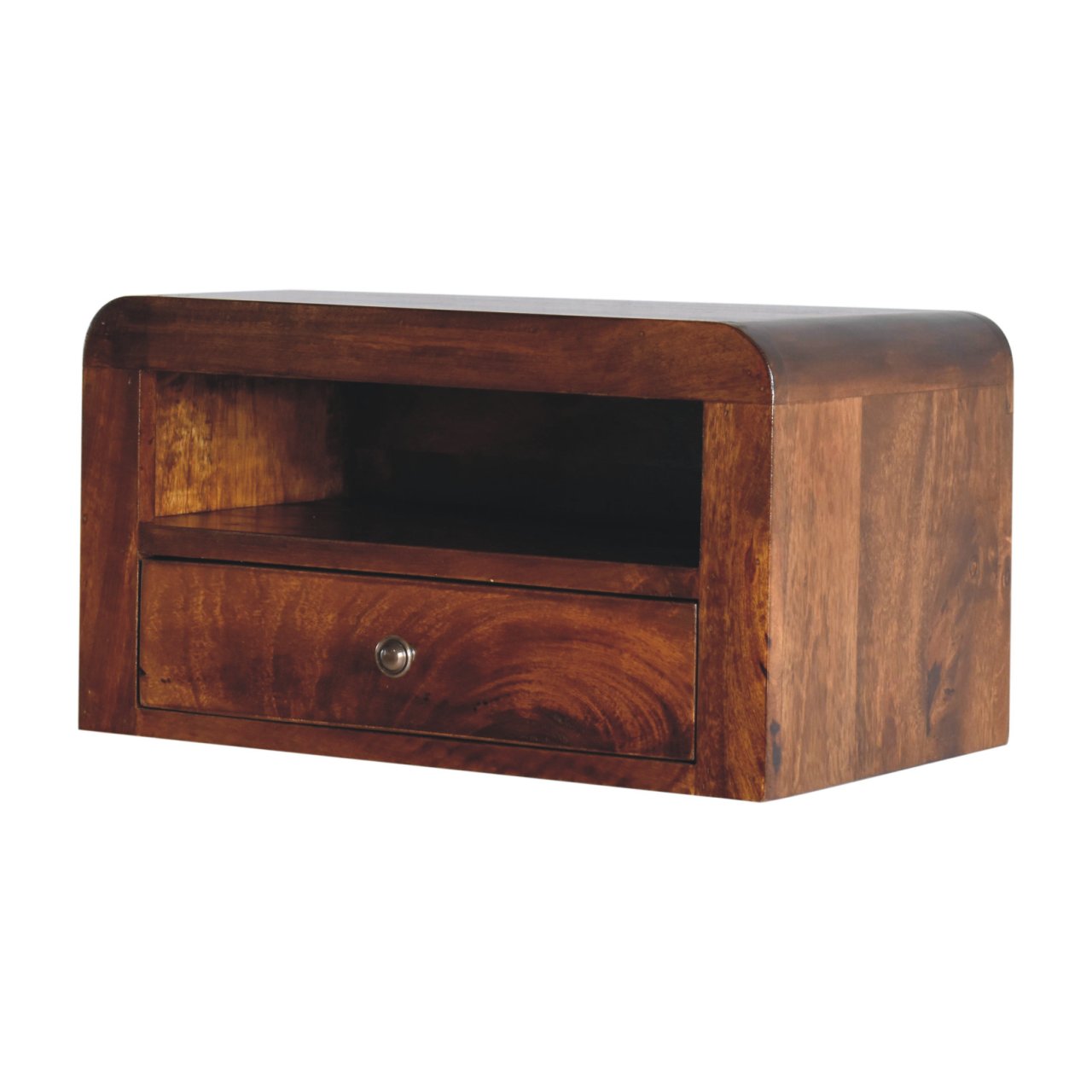 Chunky Chestnut 1 Drawer Wall Mounted Nightstand - Image 2