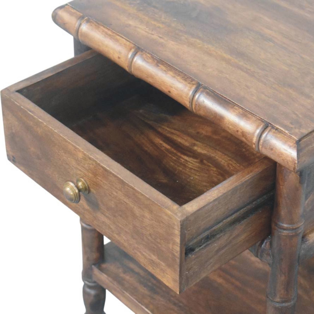 Bamboo Carved Bedside Table - Image 5
