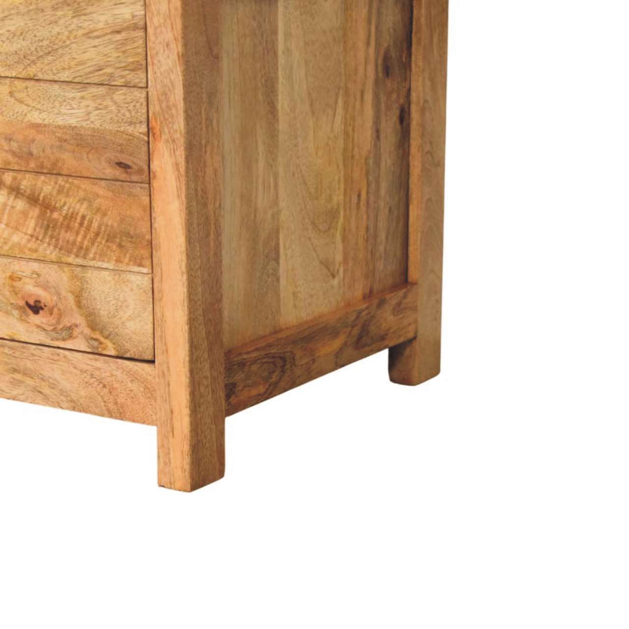 Oakish Storage Bench with Brown Leather Seat - Image 6