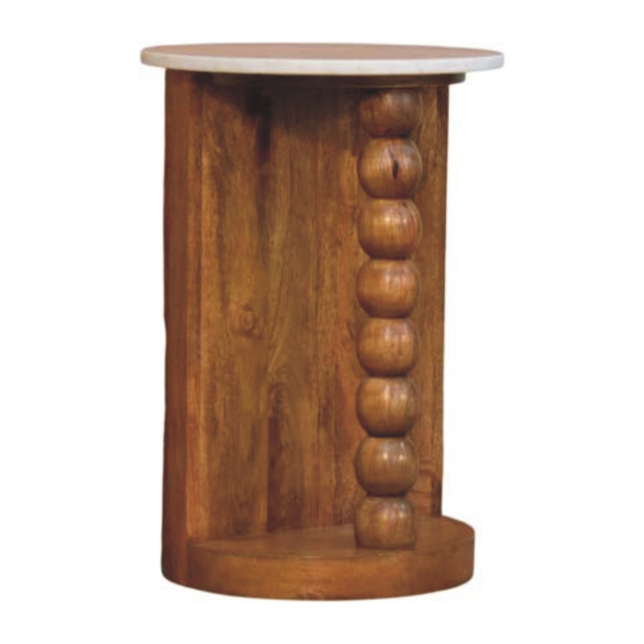 Marble-Top Spindle Side Table - Image 3