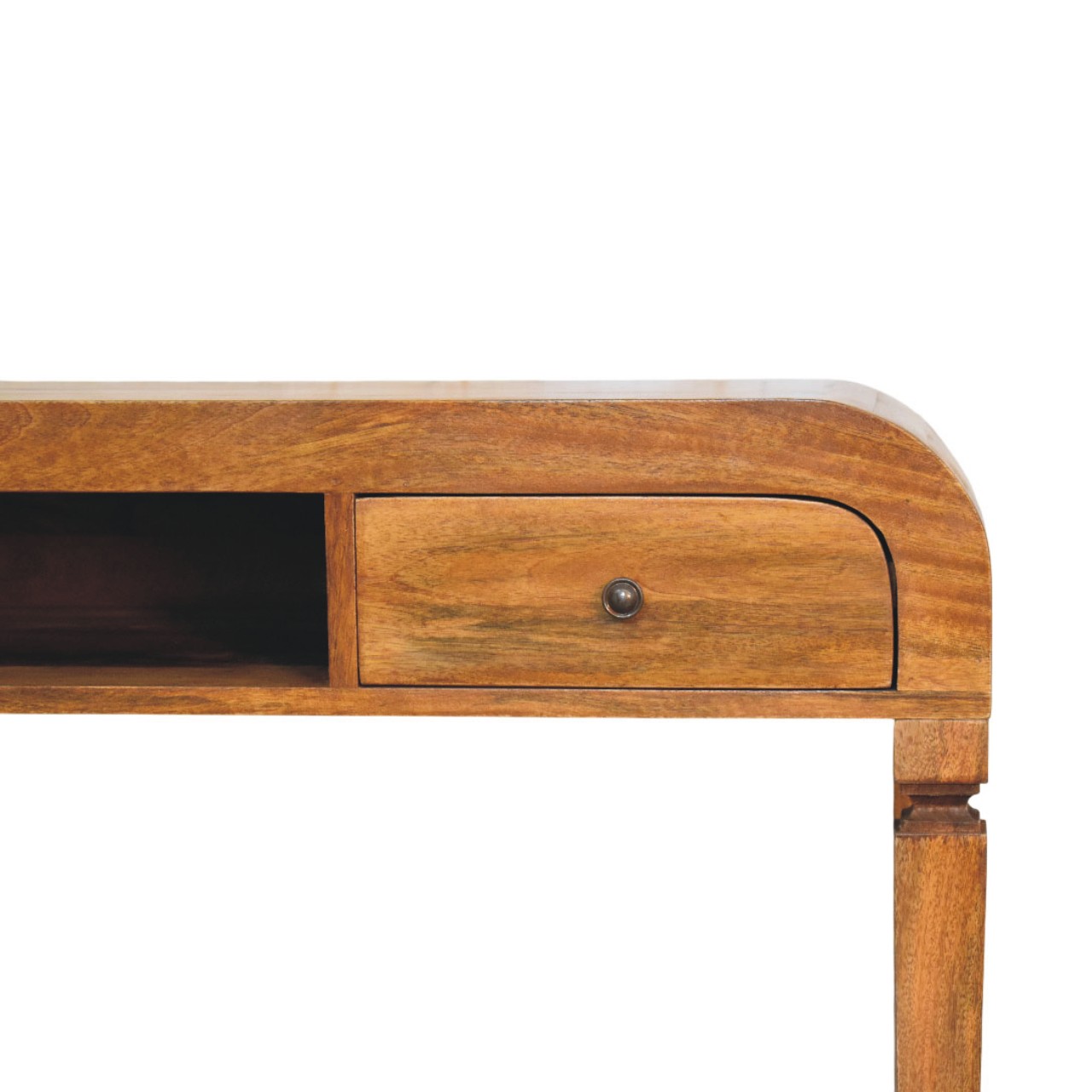 Curved Open Shelf Writing Desk - Image 4