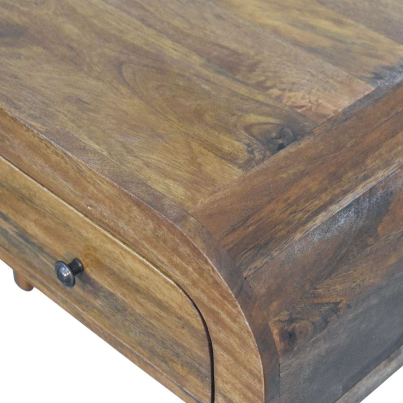 Curved Open Shelf Writing Desk - Image 5