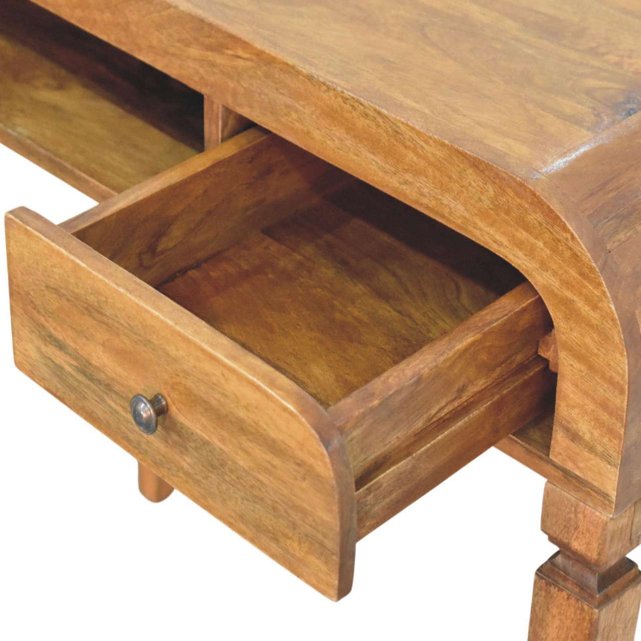 Curved Open Shelf Writing Desk - Image 6
